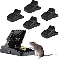 WAGLICK Trampa para Ratones- 6 Pcs Grande ratonera de plástico para Interiores y Exteriores- Trampa para Ratas efectiva…